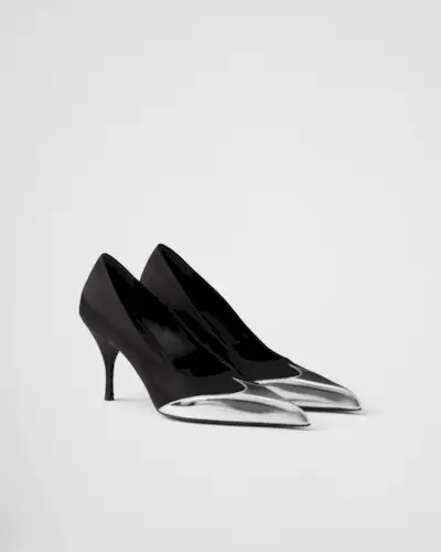 Satin and Metallic Leather Pumps
