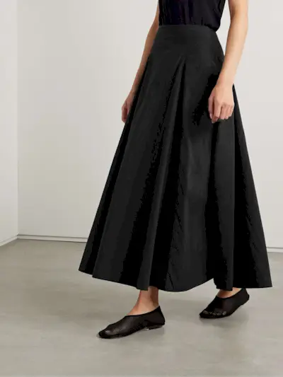 + Net Sustain Pleated Recycled-Taffeta Maxi Skirt