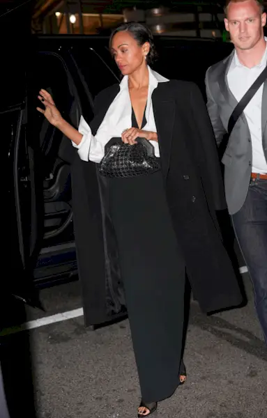 Zoe Saldana is seen on October 15, 2024 in New York City.