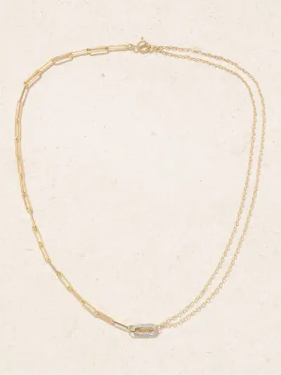 YVONNE LÉON 18-Karat Yellow and White Gold Diamond Necklace