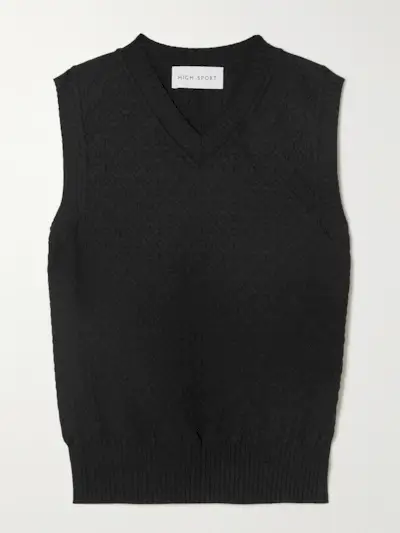 Anetta Jacquard-Knit Stretch-Cotton Top