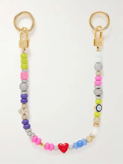 Gold- and Silver-Tone, Enamel and Crystal Bag Charm