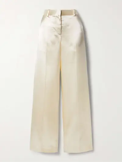 Encore Satin Straight-Leg Pants