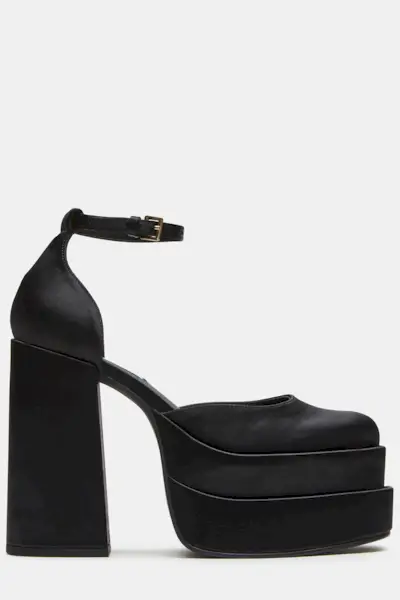 Steve Madden + Charlize Black Satin