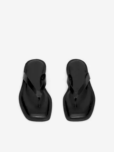 Leather Thong Sandals – Black – Women – Arket Gb