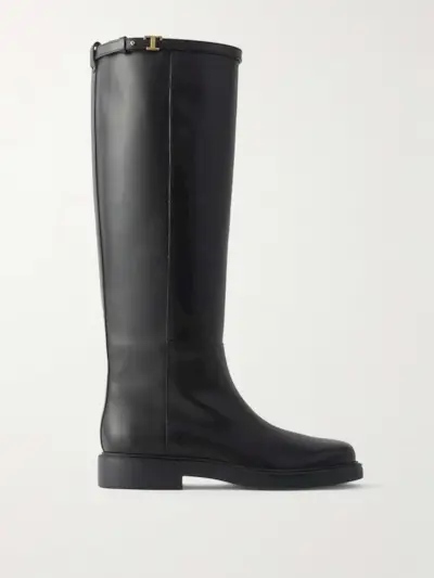 Gomma Embellished Leather Knee Boots