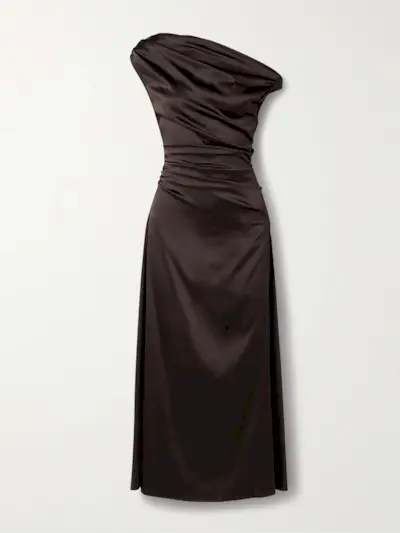Phare Draped Silk-Blend Midi Dress