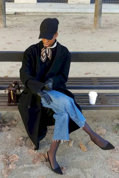 woman wearing pointed-toe slingbacks