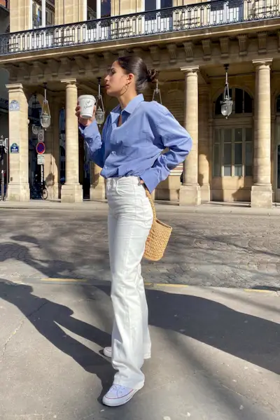 woman wearing canvas sneakers