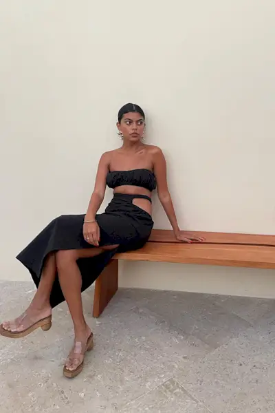 woman wearing 'barbie heels