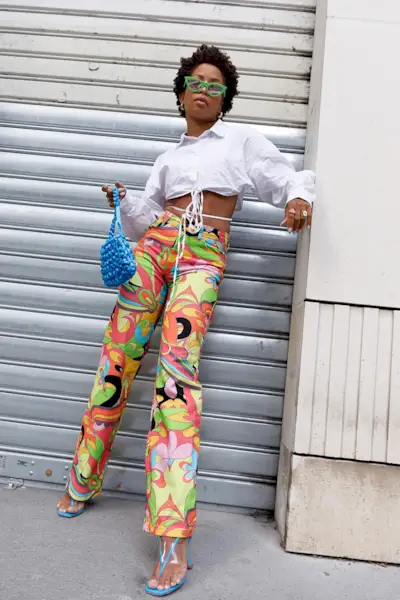 woman wearing pvc heels