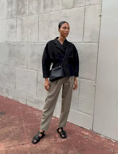 woman wearing fisherman sandals