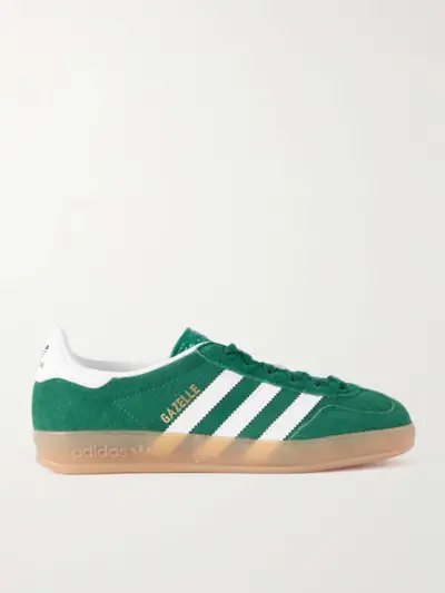 Gazelle Indoor Pro Leather-Trimmed Suede Sneakers