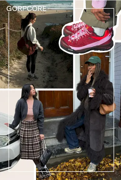 A selection of fashion people wearing outdoor- and hiking-inspired trainers