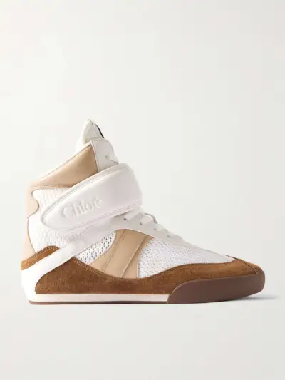 Kick Suede, Mesh and Leather High-Top Sneakers