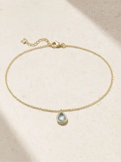 14-Karat Gold Topaz Anklet