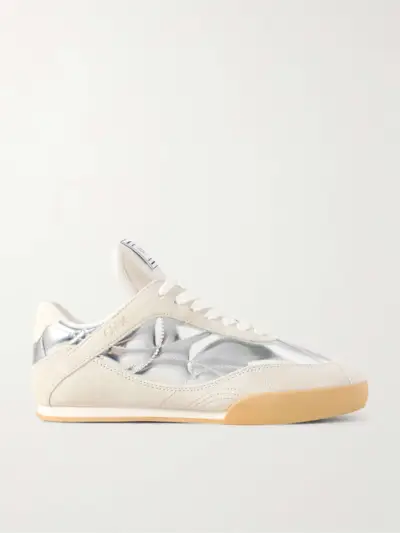 Kick Suede and Metallic Leather Sneakers