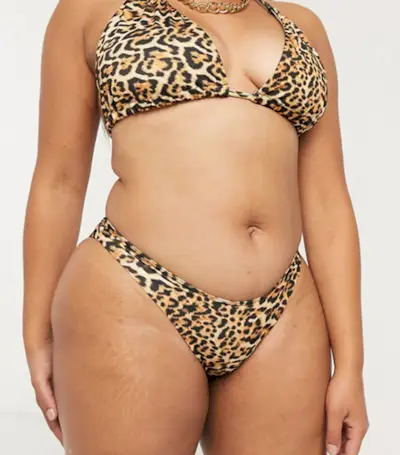ASOS Design + Hipster Bikini Bottom in Animal Leopard Print
