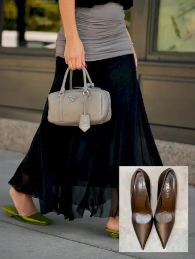 a collage of influencer images highlighting the shoe trends that will be most popular in 2025