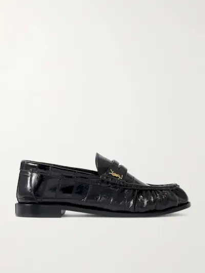 Le Loafer Crinkled-Leather Loafers