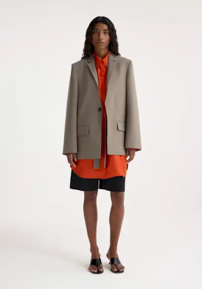 Deconstructed Belted Blazer | Taupe