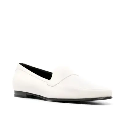 Khaite + Almond-Toe Leather Loafers