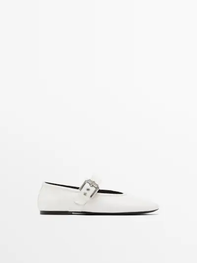 Soft Ballet Flats With Buckle