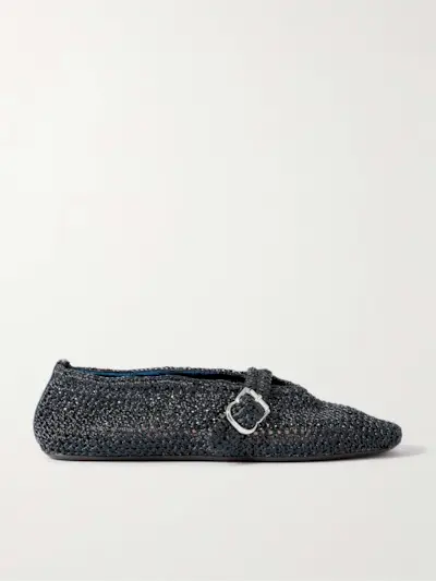 Metallic Crocheted Ballet Flats