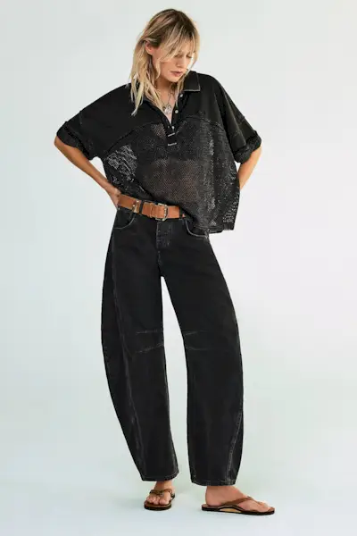 We the Free Good Luck Mid-Rise Barrel Jeans