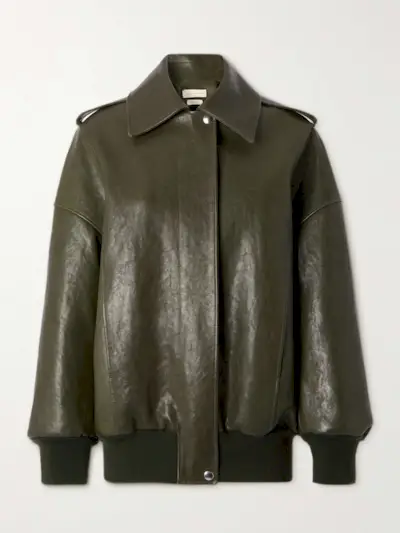 Textured-Leather Jacket