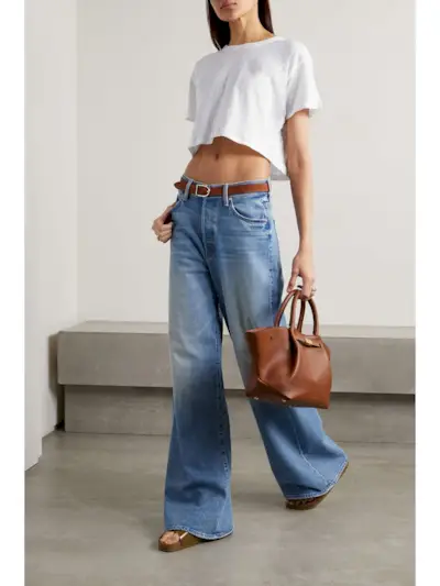 Leset + Cropped Slub Cotton-Jersey T-Shirt