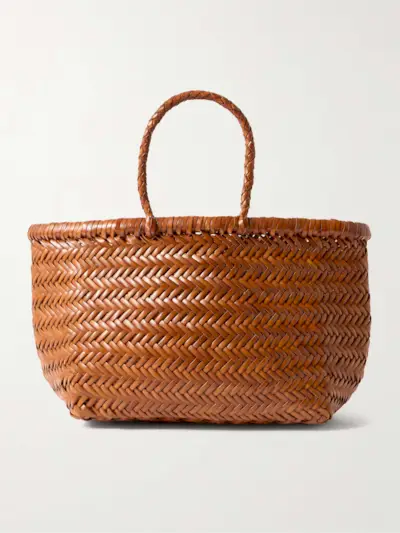 Bamboo Triple Jump Small Woven Leather Tote