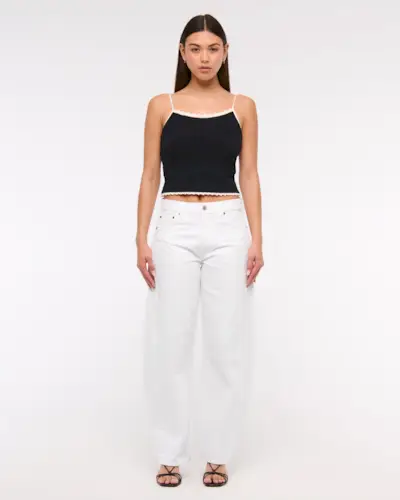 Mid Rise Barrel Jean