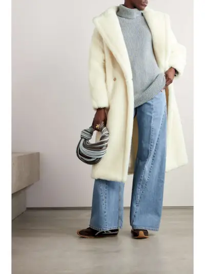 Tedgirl Double-Breasted Alpaca, Wool and Silk-Blend Coat