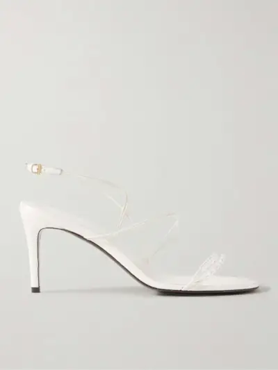 Loop Bead-Embellished Leather Sandals