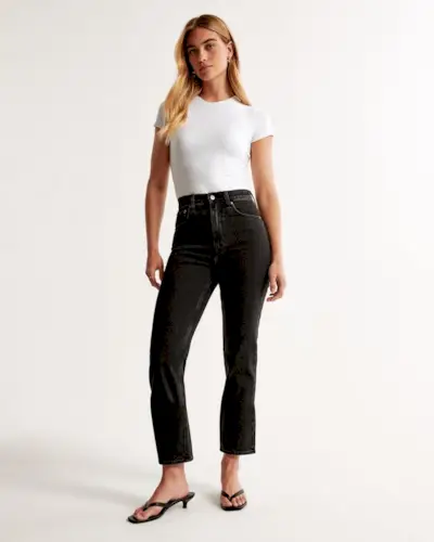 Abercrombie & Fitch + Ultra High Rise Ankle Straight Jean