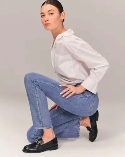 Abercrombie & Fitch + Ultra High Rise Ankle Straight Jean