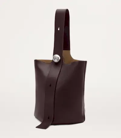 Large Leather Pebble Bucket Bag