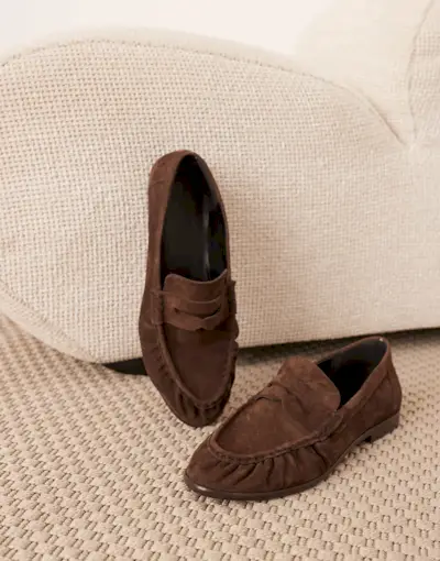 Arrange Premium Leather Loafer in Brown Suede