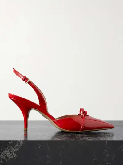 Gylla Bow-Embellished Patent-Leather Pumps
