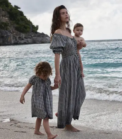 Ischia Dress -- Noir Greta Gingham