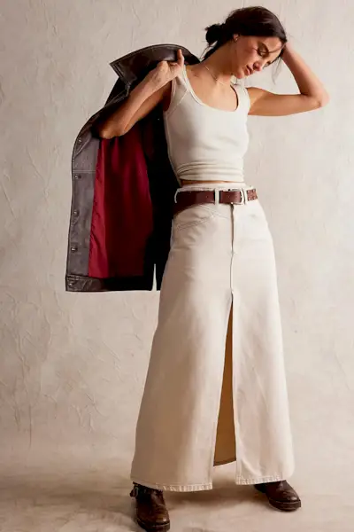 We The Free Come As You Are Denim Maxi Skirt