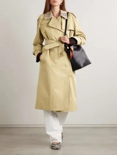 Castleford Checked Cotton-Gabardine Trench Coat