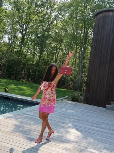 Sierra Mayhew wearing a Hamptons outfit.