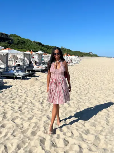 Sierra Mayhew wearing a Hamptons outfit.