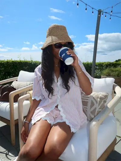 Sierra Mayhew wearing a Hamptons outfit.