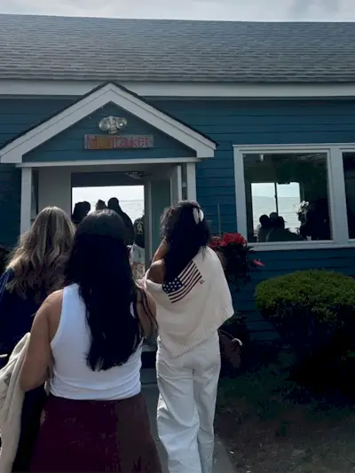 Sierra Mayhew wearing a Hamptons outfit.