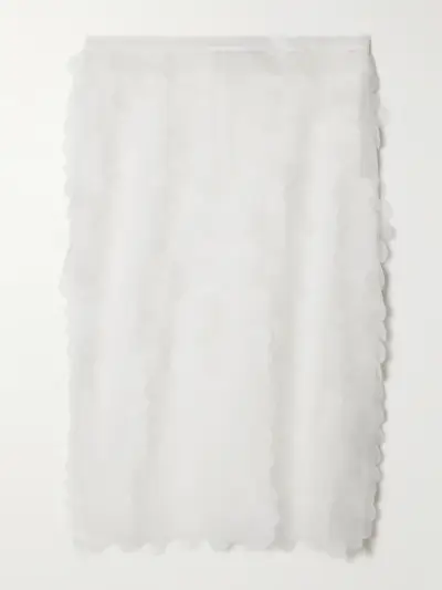 Delta Pailette-Embellished Tulle Midi Skirt