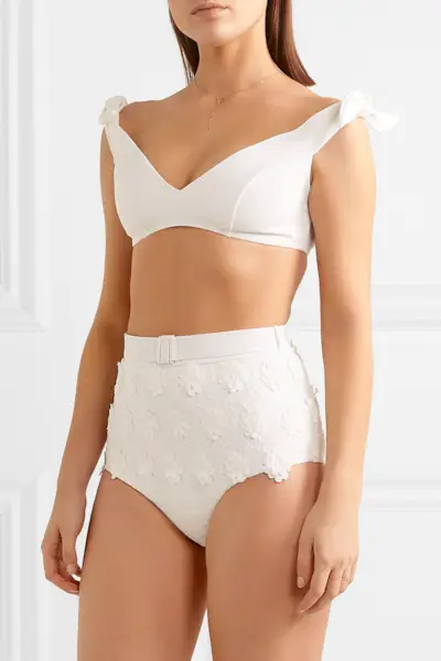Zimmermann + Lumino Daisy Appliquéd Bikini