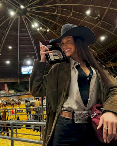 Bella Hadid wears a Western belt